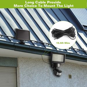 IP65 Waterproof 120 <b>LEDs</b> Solar Flood <b>Lights</b> Outdoor Wall Lamps 180 Degree Illumination 120 Degrees <b>Motion</b> <b>Sensor</b> 120 Lamps - Product Image 6
