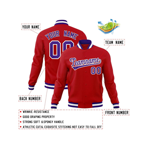 Veste Bomber Varsity Personnalisée avec Broderie Floquée sur le Devant, Patchs en Laine, pour Équipes Scolaires et Universitaires, OEM, Respirante et à Séchage Rapide - Product Image 2