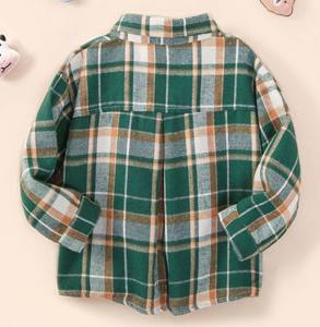 Chemises à carreaux décontractées pour garçons, 100 % coton, à manches longues, col rond, avec logo personnalisé, tricotées, séchage rapide, écologiques - Product Image 4