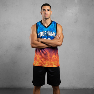 Uniforme de basket-ball sans manches respirant, antibactérien, grande taille, impression par sublimation personnalisée, 100% polyester, évacuation de l'humidité - Product Image 1