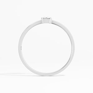 Anillo de Compromiso Solitario con Moissanita Corte Princesa de 0.10 Ctw, Plata de Ley 925, Chapado en Oro de 14K/18K, Certificado por Terceros - Product Image 3