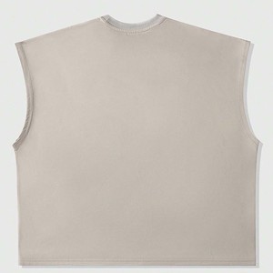 Men Oversized Sleeveless T Shirt Vintage Gothic Graphic Printed Vest Cream Punk <b>Skull</b> Eye Streetwear Tank <b>Top</b> Casual Cotton Vest - Product Image 3