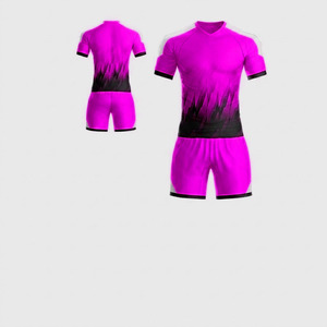 Ensemble d'uniformes de football de qualité supérieure à prix bas, maillot de football entièrement sublimé, 100 % polyester, t-shirt de sport à manches courtes - Product Image 2