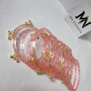 Bracelets Chudiyan en verre artisanaux roses thème ange, style cachemire, pour mariages et fêtes, qualité doublement contrôlée, prix de gros premium - Product Image 3