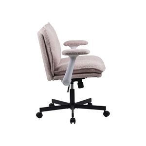 Criss Cross Legged Office Chair with <b>Wheels</b> Upholstered <b>Desk</b> Chair Featuring Flip-Up Arms & Wide Seat for Home Use - Product Image 4