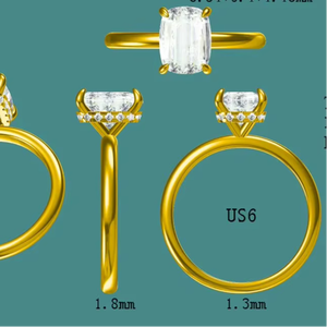 แหวนทองคำ 18k รุ่น Krishnavii KR 127 2 CT ประดับเพชรทรง Emerald Cut เกรด E VVS2 พร้อมใบรับรอง IGI ระดับหรู - Product Image 1