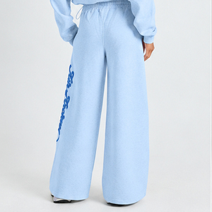 Custom DTG Wide Leg <b>Sweat</b> <b>Pants</b> Polyester Cotton Casual Loose Fit Jogger Trousers Personalized Print Street Wear Style for <b>Women</b> - Product Image 3