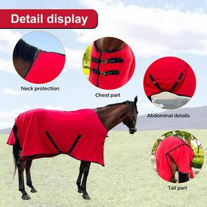 Couverture en polaire pour chevaux, vente en gros |   Drap d'hiver léger avec sangles réglables |   Housse de protection pour chevaux d'extérieur de 82 pouces - Product Image 4