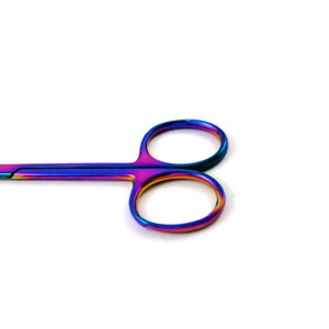 Tijeras de microdisección Iris de calidad premium, acero inoxidable, multicolor/revestimiento de titanio arcoíris, instrumentos quirúrgicos curvos - Product Image 4