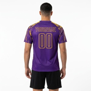 Maillot de football en polyester durable, personnalisé par sublimation, séchage rapide, respirant, antibactérien, unisexe, style vintage pour fans et équipes - Product Image 2