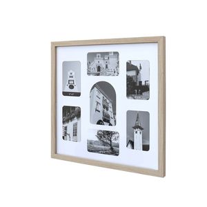 Solid Wood A2 Ornate Multi-Photo Collage <b>Wall</b> <b>Frame</b> 7 Pictures Natural Finish - Product Image 2