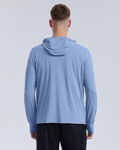 Chemises de sport à manches longues pour hommes, sweat-shirt à demi-zip, hauts de fitness pour le jogging, respirants, compressifs, pour la course à pied - Product Image 1