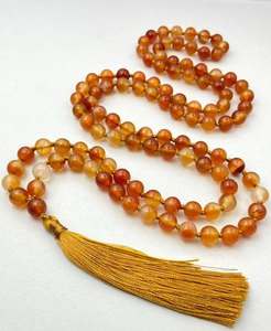 Collar de cuentas de ágata con borla, regalo religioso budista, Mala de oración, joyería unisex - Product Image 1