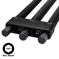 Jeu d'adaptateurs de douilles à chocs professionnels 9 pièces en Cr-V, 1/4 ", 3/8 ", 1/2 ", avec tige hexagonale, garantie de 3 ans et coffret rigide