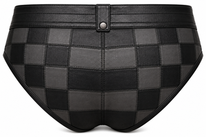 Calzoncillos de Cuero Genuino para Hombre, Negros con Diseño a Cuadros, de Lujo, Personalizados, OEM, ODM, Fabricante Mayorista - Product Image 3