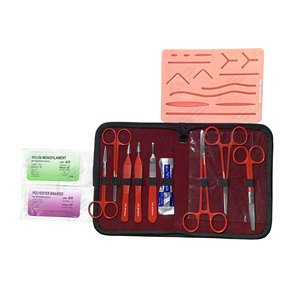 Kit de pratique de suture en acier inoxydable avec instruments et tampon d'entraînement pour étudiants en médecine, anatomie et biologie - Product Image 1