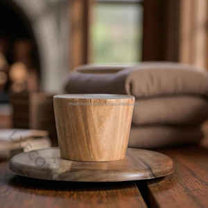 Hermoso Soporte redondo de madera para pasteles con bordes lisos, estilo rústico para exhibición de pasteles de boda o centro de mesa para eventos - Product Image 5