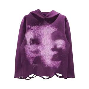 OEM Service Men's Distressed Hoodies High Quality Quick Dry Breathable Acid Wash <b>Fleece</b> <b>Zipper</b>-Up/Pullover Lined Winter - Product Image 2