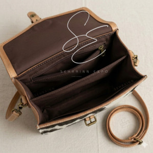 Bolso de Hombro Cruzado Bohemio de Cuero Genuino Grabado con Pelo de Vaca Vintage para Mujer, Estilo Western, Bolsos de Moda 2026 - Product Image 6