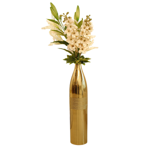 Florero Moderno de Latón para Mesa, Acabado Dorado, Portaflores Decorativo para Hogar, Centro de Mesa para Bodas, Florero Decorativo de Alta Calidad - Product Image 1