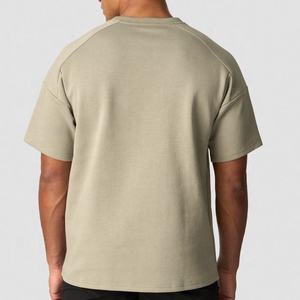 Nouveau T-shirt décontracté et professionnel respirant à col rond et manches courtes, avec motif en relief, pour l'entraînement, vente en gros, haute qualité, luxe, uni et vierge - Product Image 1