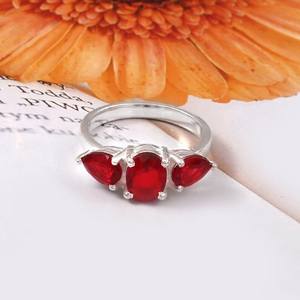 Anillo de Plata de Ley 925 con Granate Rojo, Anillo Hecho a Mano con Piedra Preciosa Natural, Regalo de Aniversario para Mujer - Product Image 2