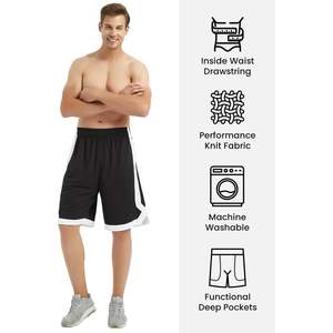 Short d'entraînement 2 tons avec logo personnalisé 2025 pour homme Short de poche de basket-ball personnalisé - Product Image 5