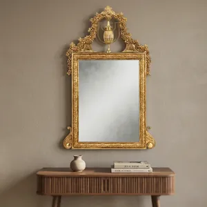 Luxury <b>Gold</b> Ornate Wall <b>Mirror</b> with Carved Floral Frame Decorative Bedroom Living Room Hallway Vanity <b>Mirror</b> Decor - Product Image 4