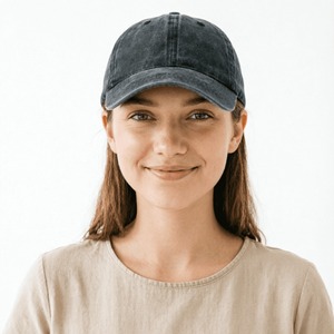 Washed Cotton Baseball Cap 6-Panel Adjustable Solid Color Unisex Casual <b>Hat</b> Black <b>Purple</b> - Product Image 3