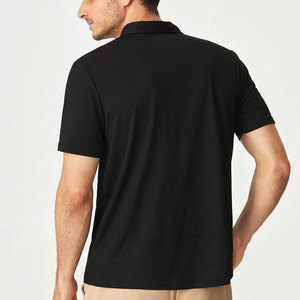 Chemise noire pour homme avec motif sur le devant, manches courtes, décontractée, 100% coton tricoté respirant - Product Image 2