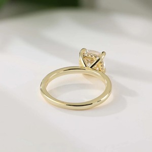 Anillo de compromiso con diamante moissanita de corte cojín, plata de ley 925, anillo personalizado, regalo para aniversario - Product Image 3