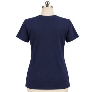 เสื้อยืดผู้หญิงสีน้ำเงินกรมท่า ลายกราฟิก คอกลม แขนสั้น พิมพ์ลาย 1938 ผ้าฝ้ายนุ่ม สวมใส่สบาย แฟชั่นฤดูร้อนสำหรับผู้หญิงทุกวัน - Product Image 2