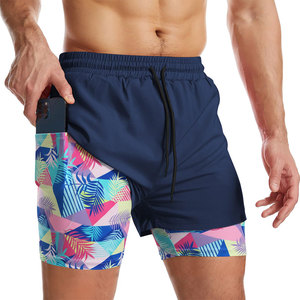 Shorts de sport 2 en 1 pour hommes au design athlétique moderne, alliant fonctionnalité, apparence élégante, look contemporain et design intelligent. - Product Image 6