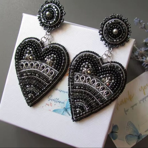 Premium Quality Best Selling Stylish Buddhism Style Beaded Hand Embroidered Cotton Lightweight <b>Earrings</b> with Metal Fittings <b>Back</b> - Product Image 1