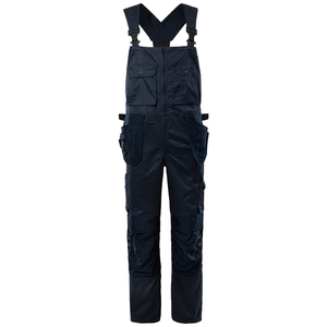 Salopette de travail robuste bleu marine avec bretelles réglables, multi-poches, imperméable - Product Image 1