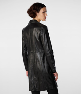 Chaquetas de Cuero Genuino para Mujer, Invierno, Manga Larga, Tejido Personalizado, Transpirable, Lona - Product Image 2