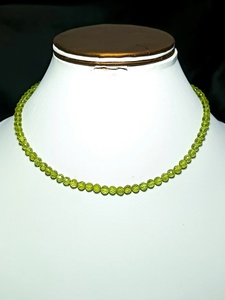 Natural Green Peridot Beads Necklace Genuine Gemstone Peridot Rondelle Beaded <b>Choker</b> Necklace Handmade Jewelry Wholesale Price - Product Image 2