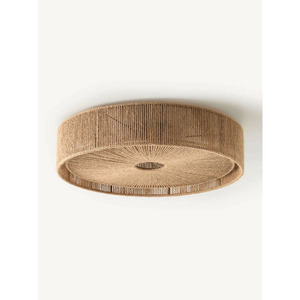 Lampe suspendue en jute tressée à la main à 3 niveaux, style bohème chic, en raphia naturel, écologique, en papier tissé, pour salon - Product Image 3