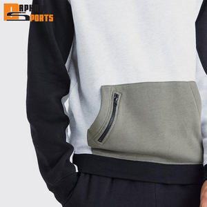 Ensemble de survêtements pour hommes 100 % coton, coupe décontractée, manches longues, polaire chaude, streetwear respirant, blocs de couleurs, collection très prisée - Product Image 4