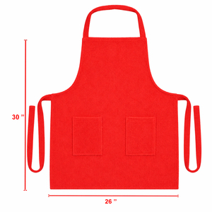 Tablier de cuisine rouge de haute qualité, magnifique, écologique, 100% coton éponge, couleur unie, pour fournisseur en gros - Product Image 5