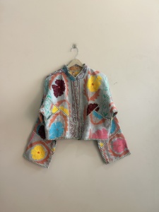 Indian Embroidered Vintage <b>Kantha</b> Boho <b>Jacket</b> Kiara Cut Suzani <b>Kantha</b> <b>Jacket</b> - Product Image 1
