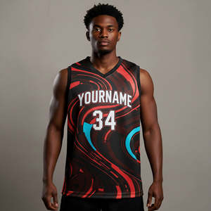 Maillots de basket-ball de haute qualité en gros, personnalisables avec nom et numéro, unisexes, imprimés par sublimation, respirants, grandes tailles, OEM ODM UV - Product Image 3