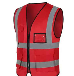 Chaleco de Seguridad de Alta Visibilidad para Hombre, Malla Reflectante Transpirable, Ropa de Trabajo con Múltiples Bolsillos, Cierre de Cremallera, Uso en Exteriores de Verano - Product Image 3