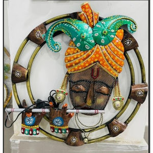 Decoración de Pared de Metal Hecha a Mano con Acabado Esmaltado y Marco de Madera Rústico - Ideal para Diwali, Celebraciones de Jubilación, Hogar y Meditación - Product Image 3