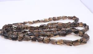 ลูกปัดควอตซ์สโมคกี้ธรรมชาติทรงหยดน้ำเจียระไนด้วยเลเซอร์ ขนาด 10-16 มม. ลูกปัดพลอยควอตซ์สโมคกี้ขัดเงา ลูกปัดควอตซ์สโมคกี้ธรรมชาติ - Product Image 4