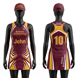 Vestido de Netball Sublimado Personalizado para Mujer, Uniforme de Equipo sin Mangas con Impresión de Nombre, Número y Logotipo, Ropa Deportiva Transpirable de Poliéster - Product Image 5