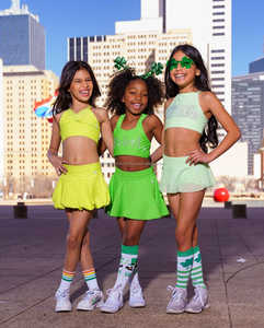 Kid Girls Customizable Sleeveless <b>Cheerleading</b> Uniforms For Children's <b>Cheerleading</b> Women Cheer Lady Rhinestone Printed Uniform - Product Image 2