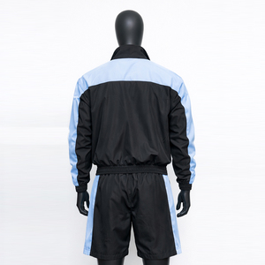 Ensemble de veste courte coupe-vent respirante pour homme en deux pièces, polyester, streetwear d'été, broderie, couleur contrastée unie - Product Image 2