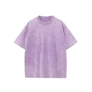 T-shirt en jersey épais personnalisé OEM, style vintage délavé, grande taille, écologique, respirant, pour homme, coupe oversize, effet délavé à l'acide - Product Image 1
