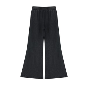 Pantalones anchos de cintura alta con efecto lavado vintage, talla grande, casuales, de corte holgado, largos, con cordón y color liso. - Product Image 6